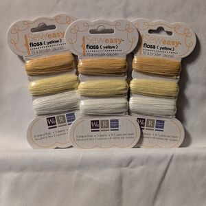 3/$6 Embroidery Floss Set - Yellow, Cream, White